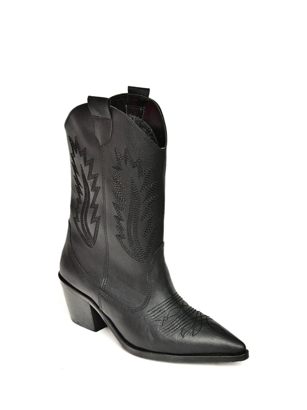 T267655009 Siyah Kalın Topuklu Kadın Bot-3