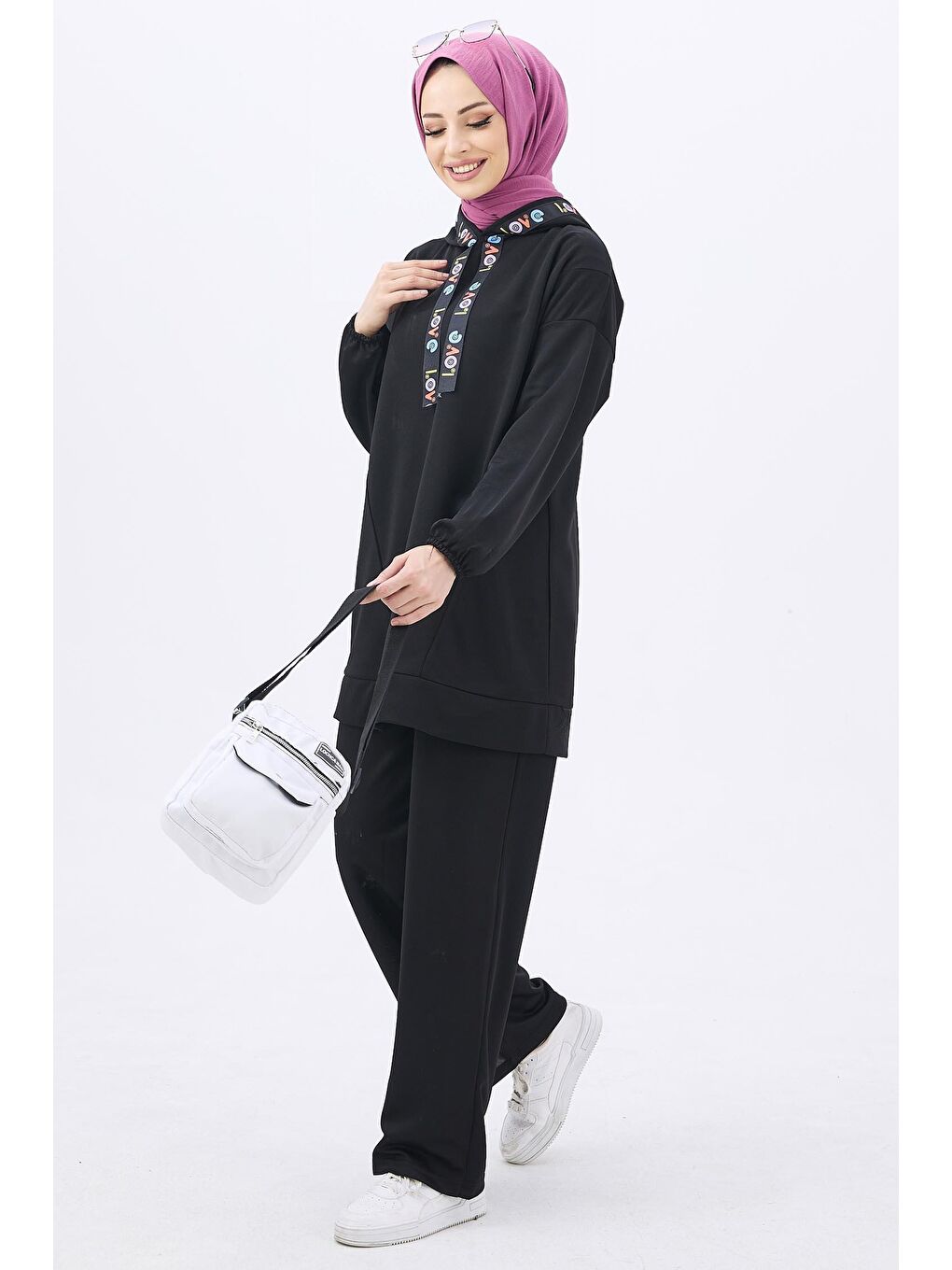 Orta Siyah Tunik Kadın Pantolon - 11056-4