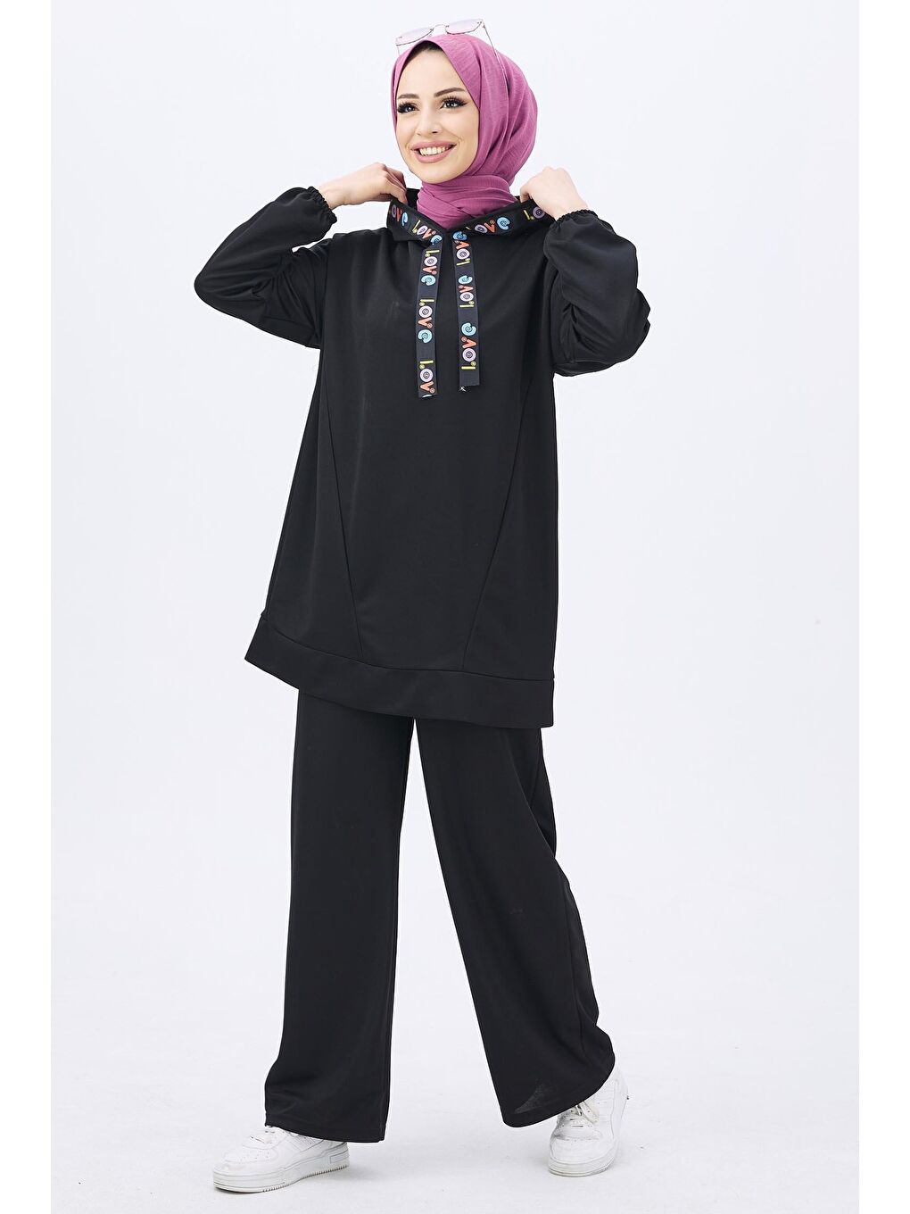 Orta Siyah Tunik Kadın Pantolon - 11056-5