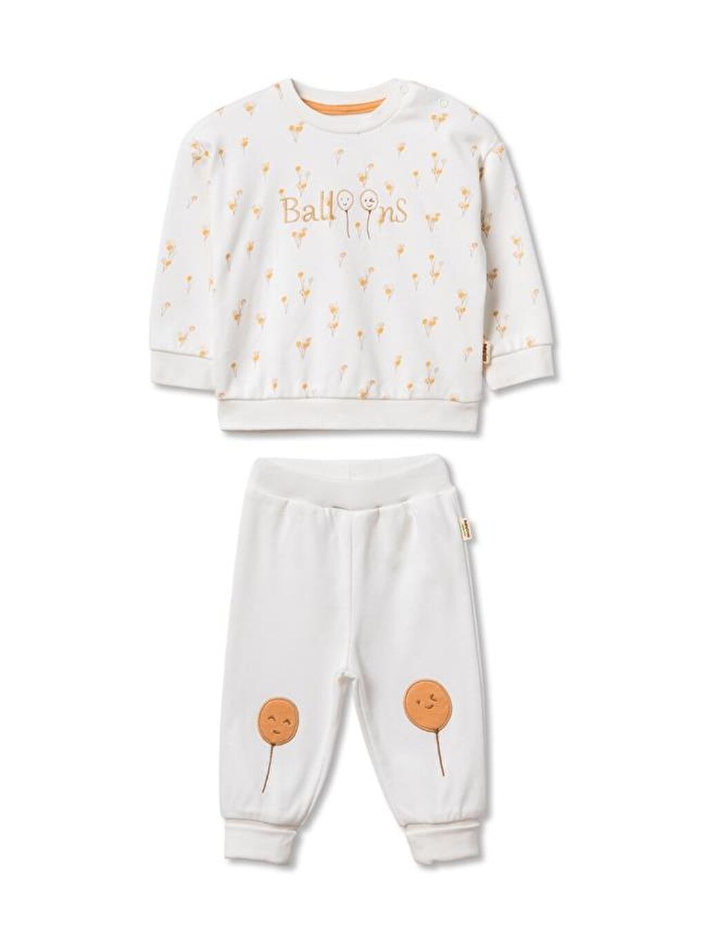 Ekru Bebek Alt Üst Takım %100 Organik Pamuk , Bebek - Yenidoğan- csy3063