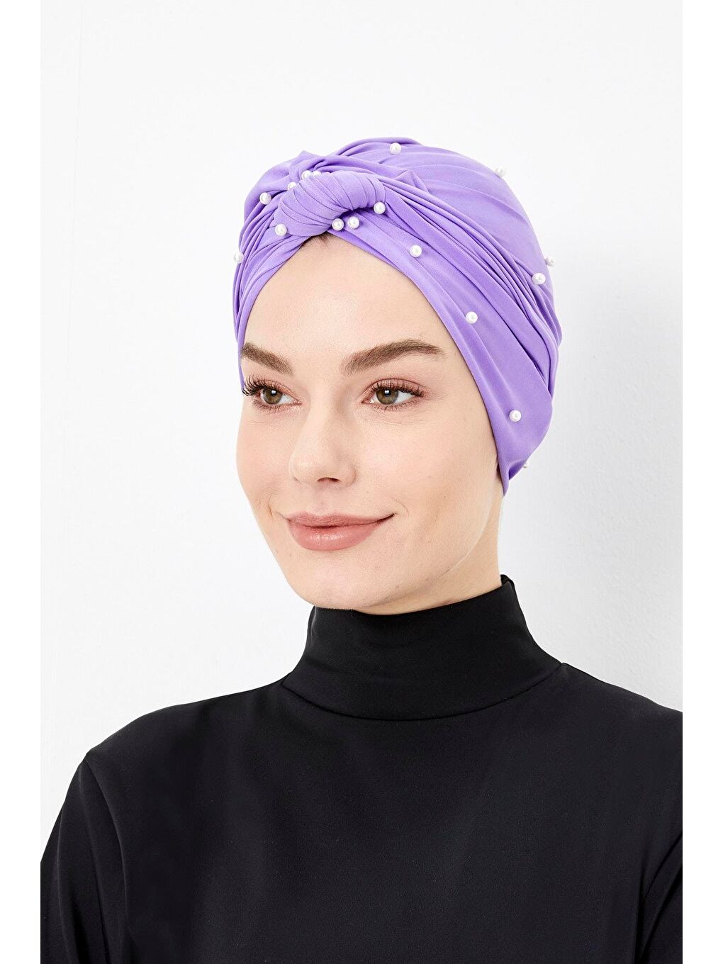 İnci Detaylı Lila Dolama Yüzücü Bonesi 2552