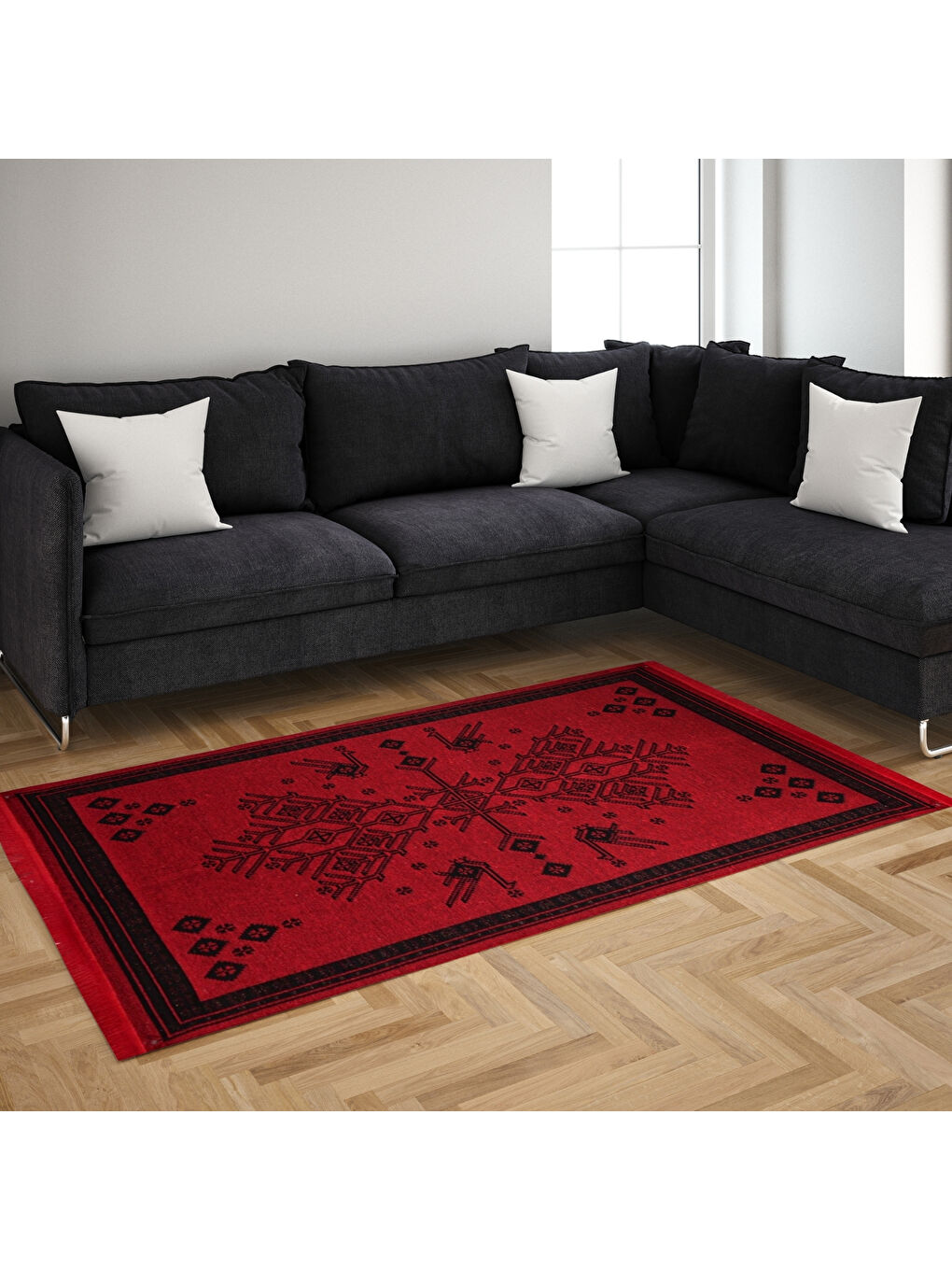 Karışık Kilim Makinede Yıkanabilir Etnik Desenli 80x150 cm-1