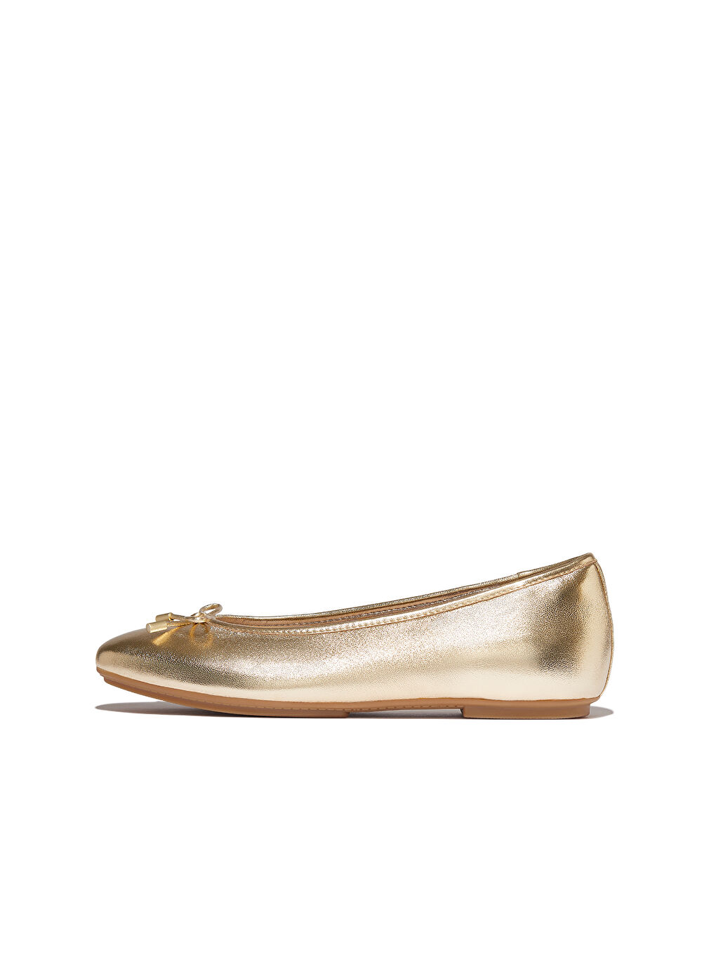 Sarı Kadın Babet IH2-C89/675 DELICATO Bow Soft Metallic-Leather Ballerinas