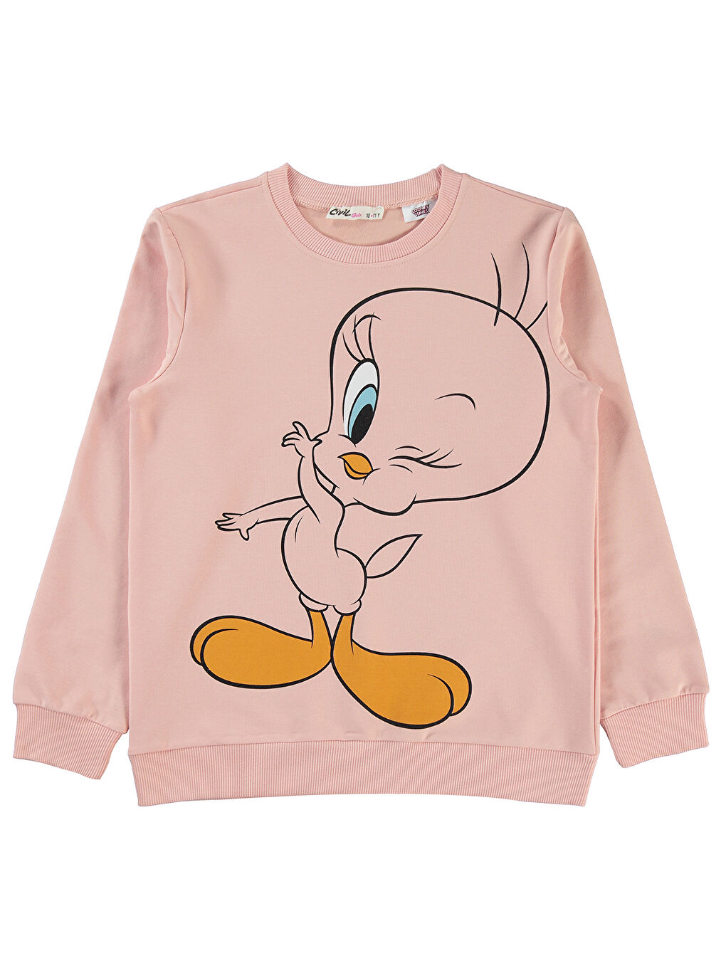 Civil Pembe Tweety Kız Çocuk Sweatshirt 10-13 Yaş Pembe Kil