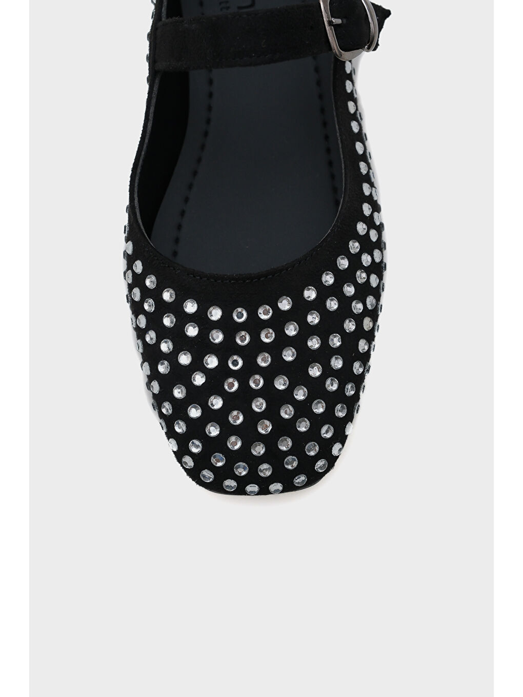 Siyah Brandi Kadın Tokalı Taşlı Babet-2