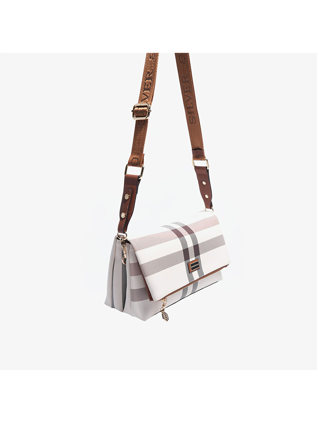 Ekru Kadın SP1278-MK48 SILVER POLO Çapraz Çanta Krem-Taba-2