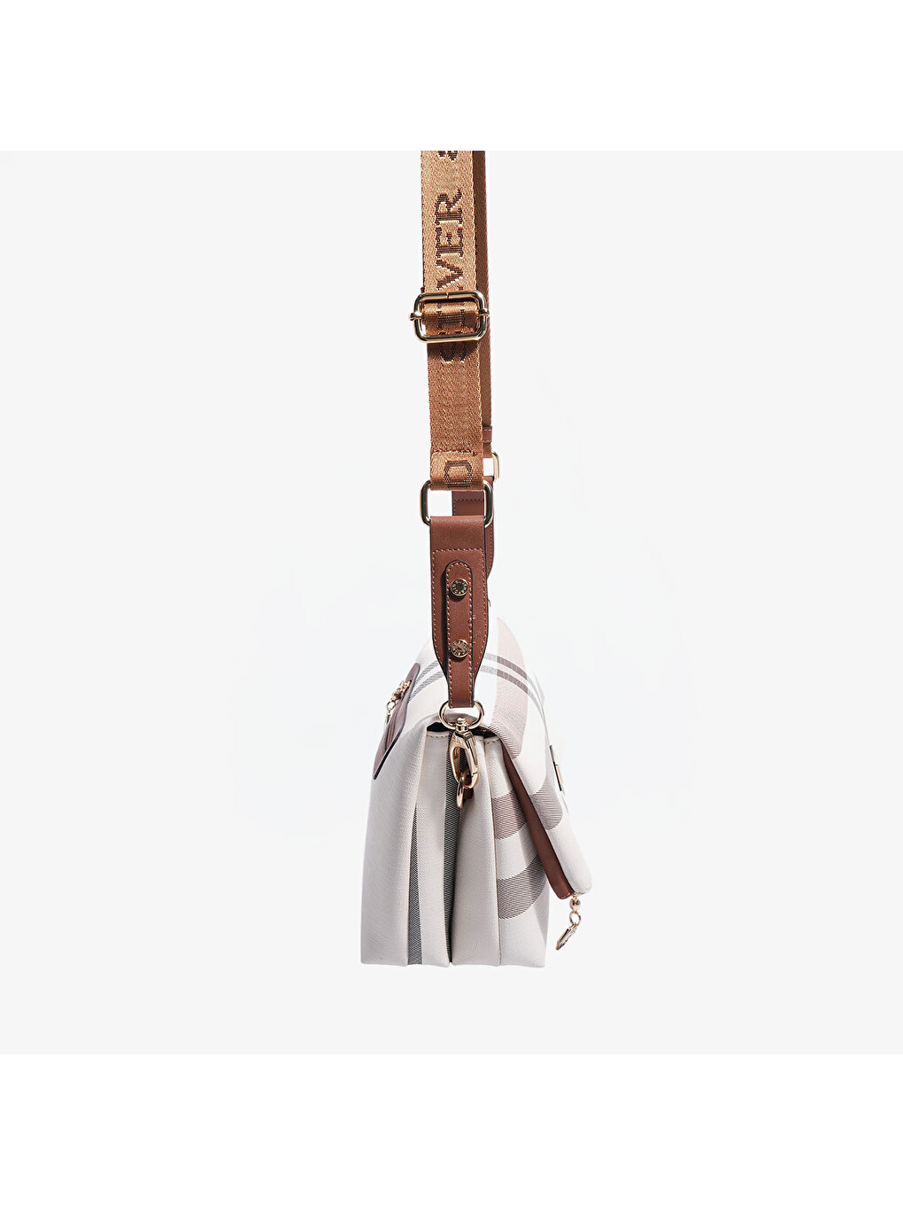 Ekru Kadın SP1278-MK48 SILVER POLO Çapraz Çanta Krem-Taba-3