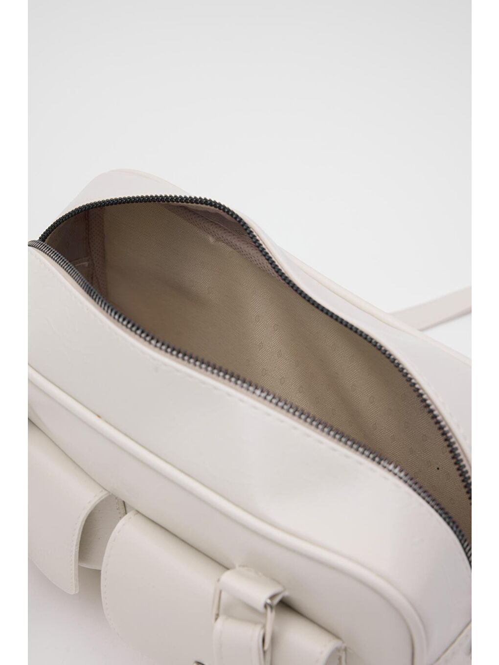 Ekru Maschine Baget Çanta Krem-5