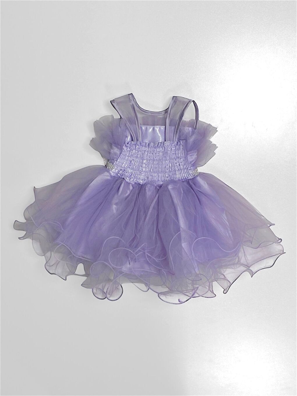 Lila Kız Çocuk Tütülü Vena Elbise MNK285-4