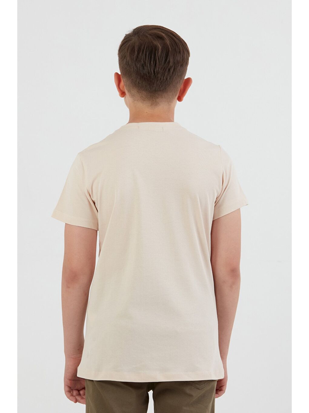 Bej %100 Cruise Ship Time Baskılı Erkek Çocuk Tişört-2