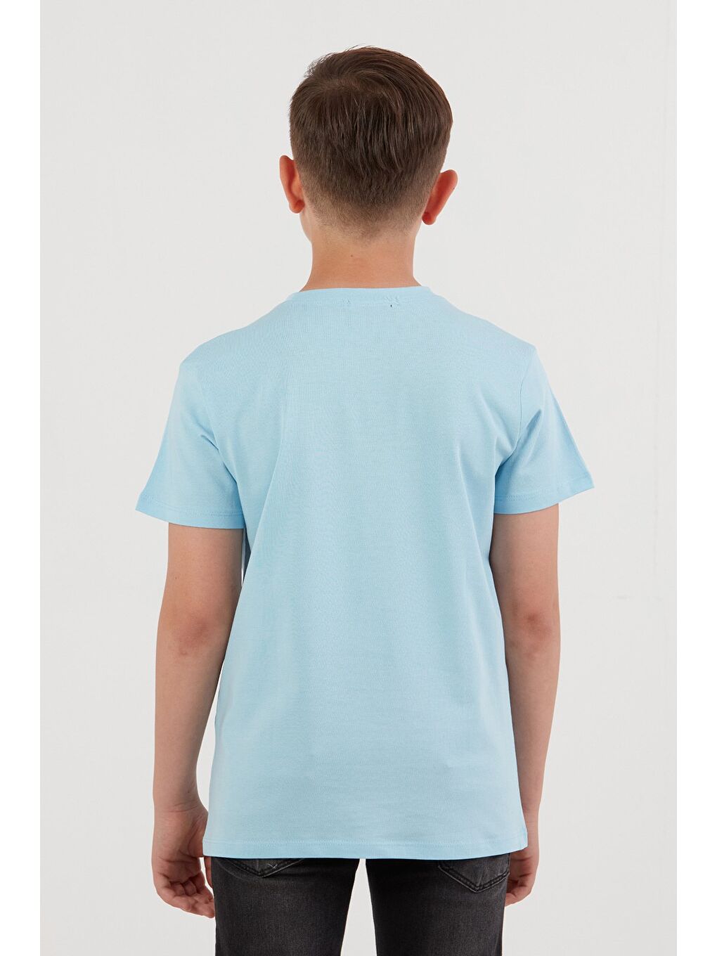 Mavi %100 Pamuk Brooklyn Baskılı Erkek Çocuk Tişört-2