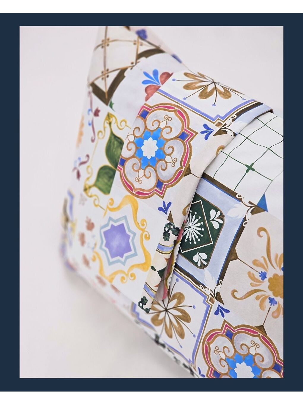 Karışık Çini Karo Desen Yastık Kılıfı | 2 Adet | 50 x 70-2