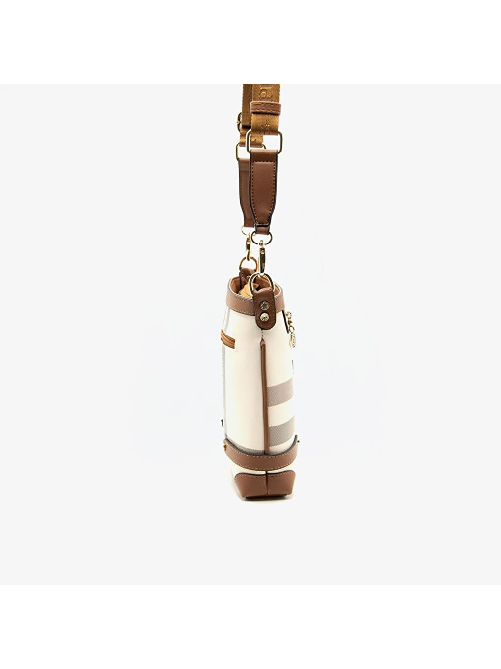 Ekru Kadın SP1120-MK48 SILVER POLO Çapraz Çanta Krem-Taba-3