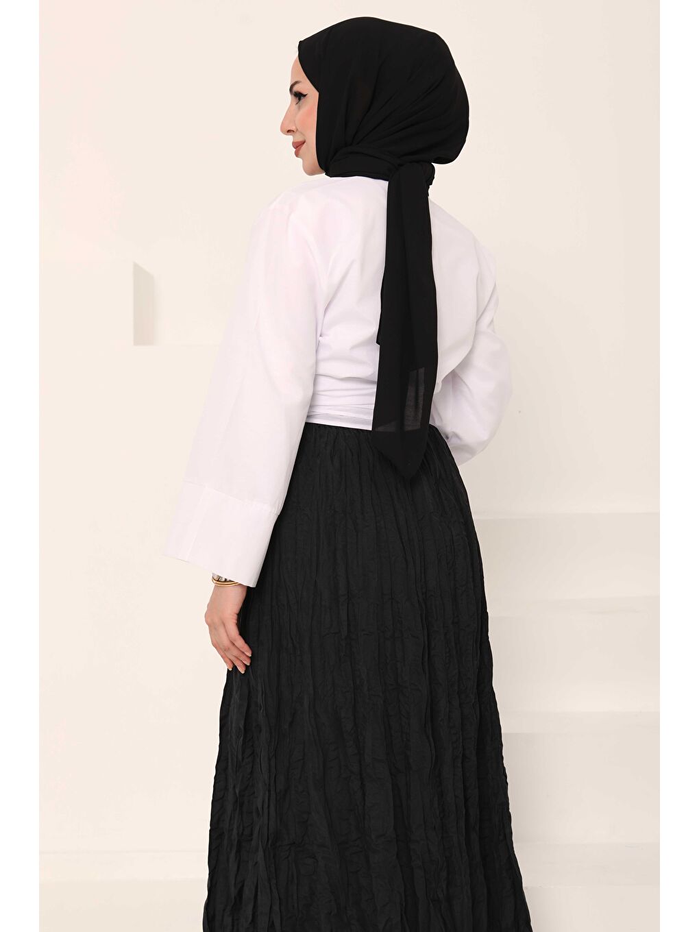 Önden Bağlamalı Gömlek Beyaz - 27034-6