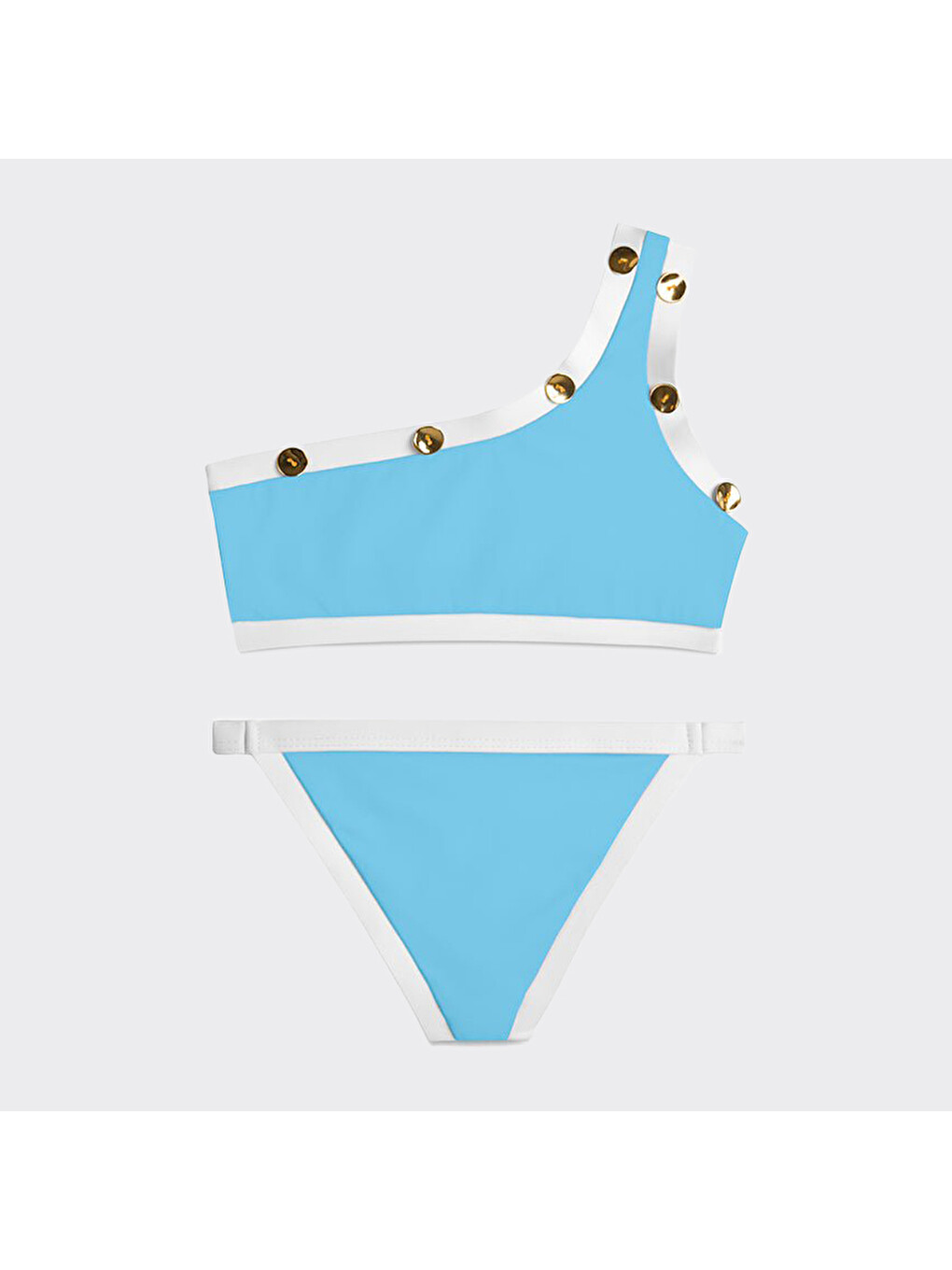Moeva Kız Çocuk Tek Omuz Mavi Bikini-1