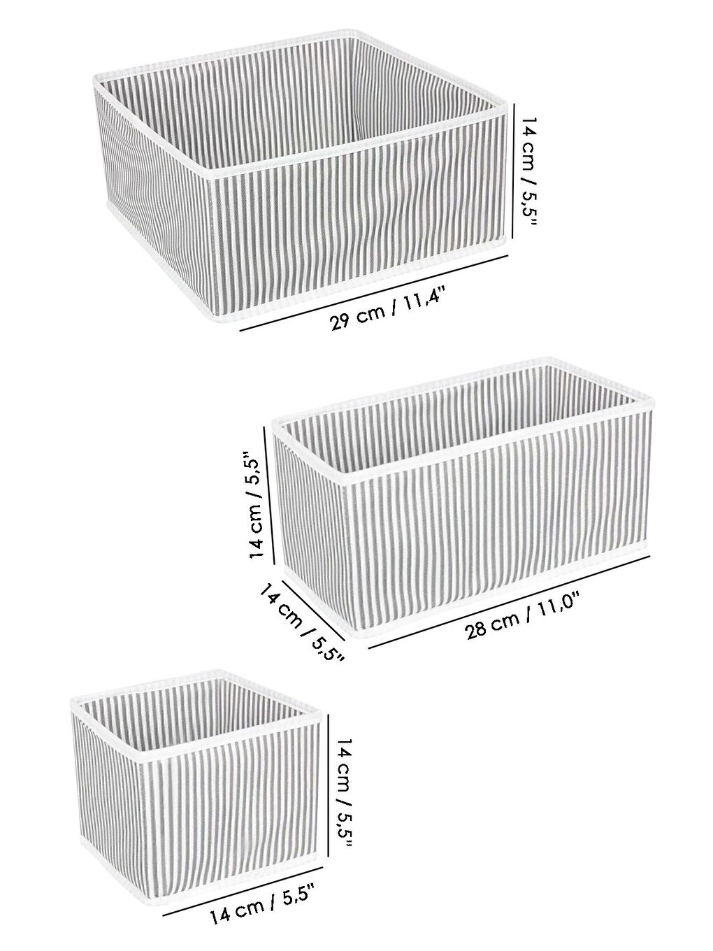 Gri 4'lü Çekmece İçi Düzenleyici Organizer Set Çok Amaçlı Dolap İçi Kutu Seti Saklama Kutusu