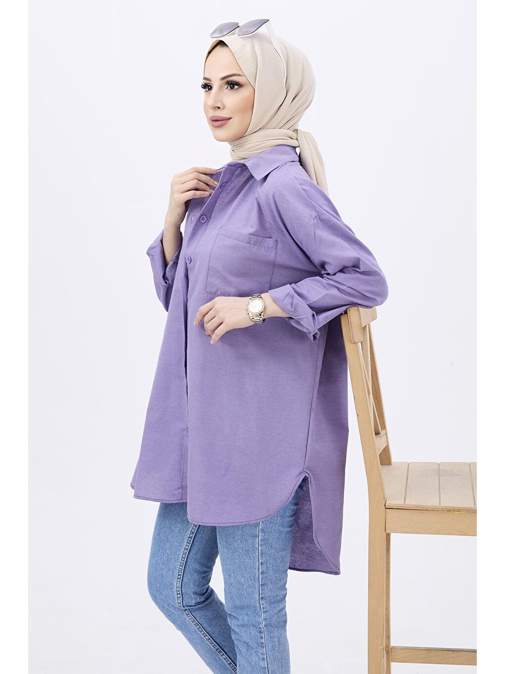 Tek Cepli Gömlek Lila - 27087-2