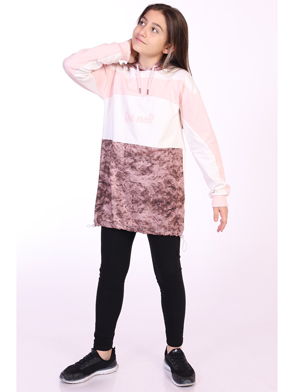 Pembe Kız Çocuk The Mast Baskılı Elbise