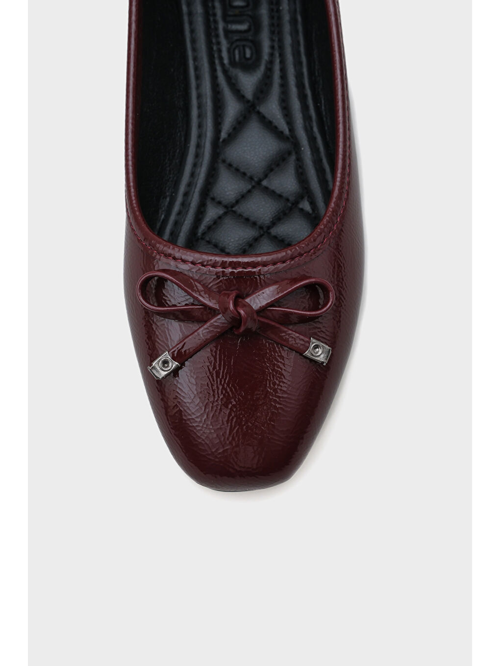 Bordo Hana Trend Kırışık Desen Kadın Babet-2