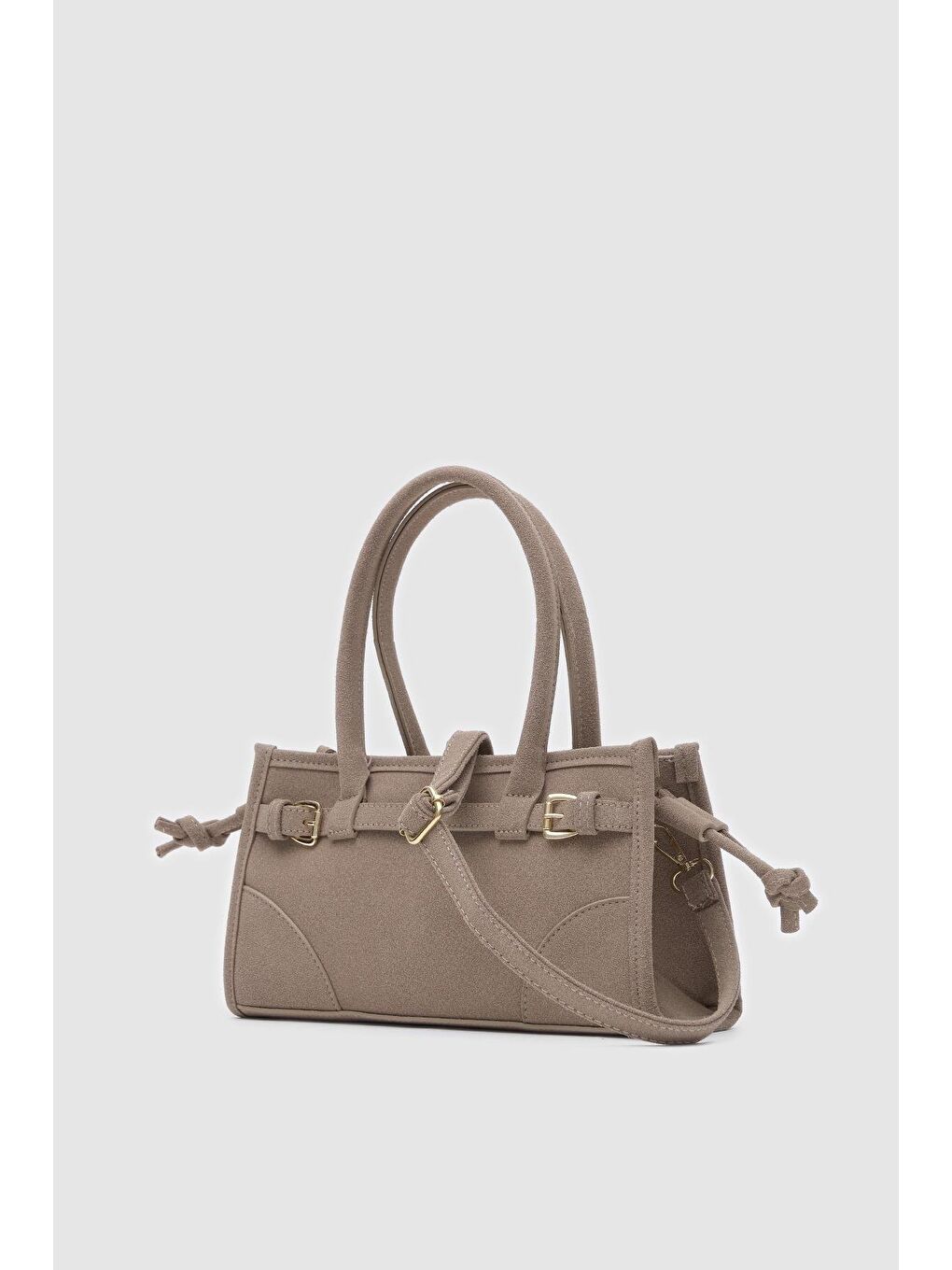 Maison Süet Baget Çanta Bej-2