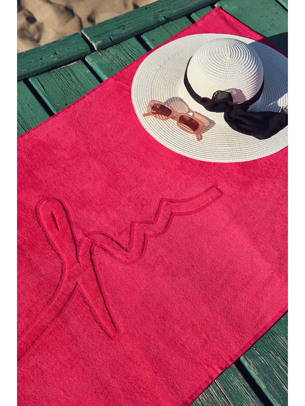 Kadife Fuşya Plaj Havlusu 140X70