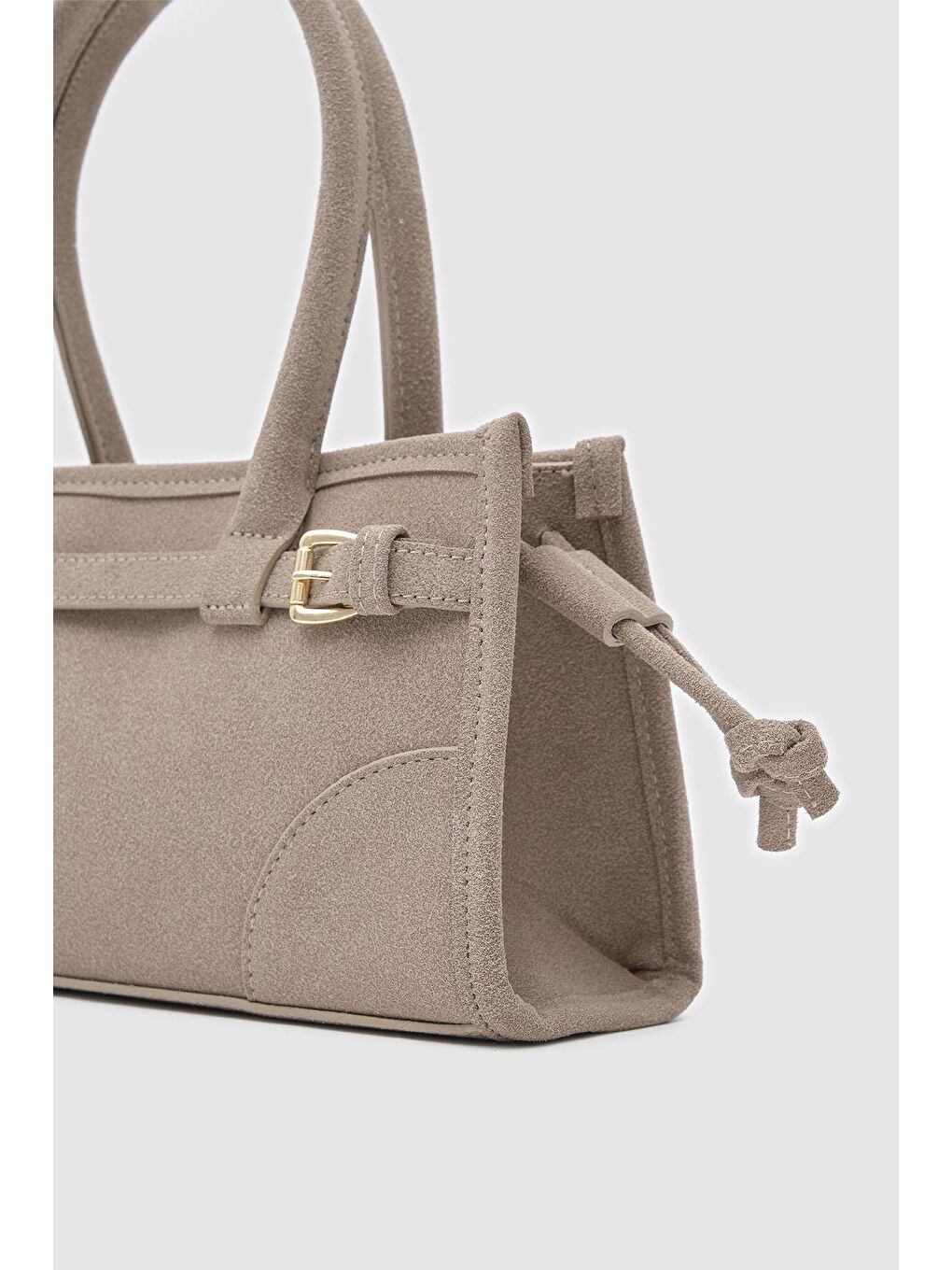 Maison Süet Baget Çanta Bej-3