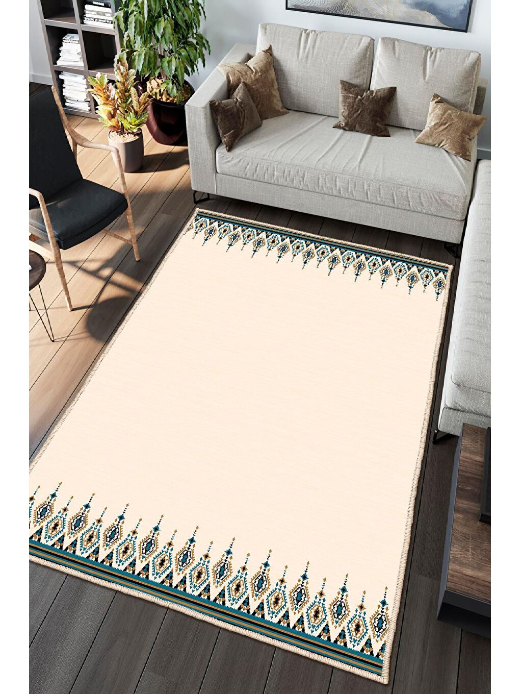 Ekru Dekoratif Özel Tasarım Modern Halısı 180x280 cm-1