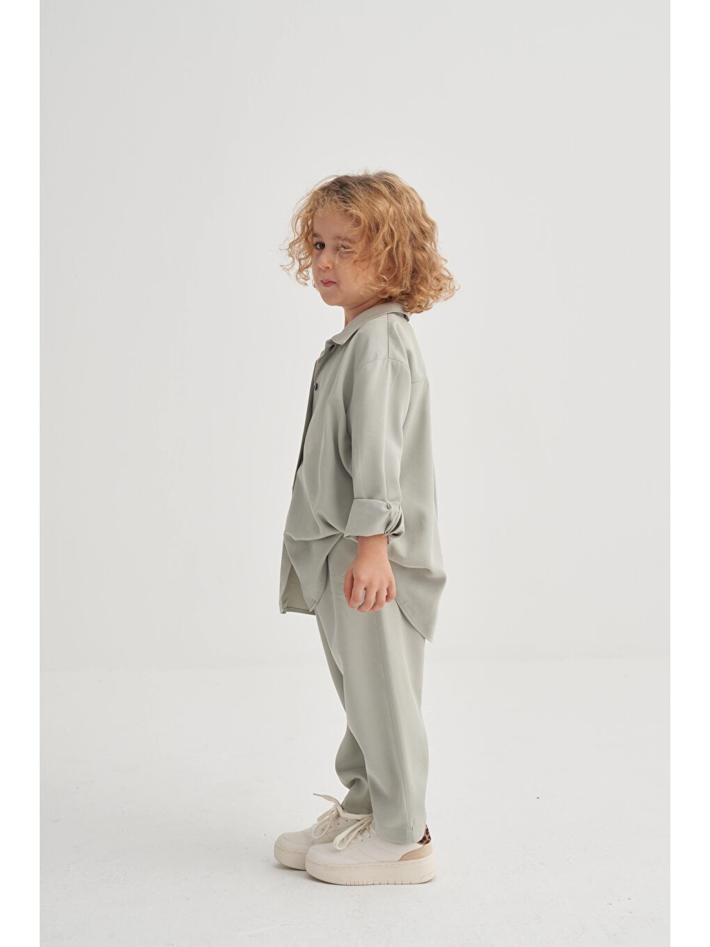 Gömlekli Lyocell Takım 2-7 Yaş Mint Yeşil-1