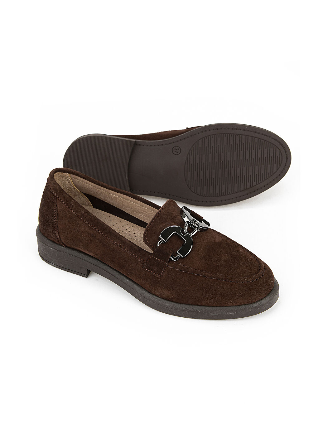 Kahverengi Kadın Hakiki Deri Loafer Ayakkabı 161359Z706 Kahve-3