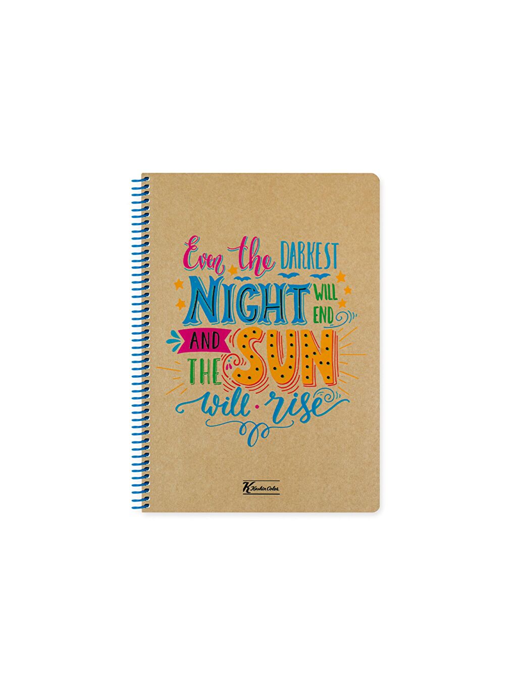 Keskin Color Çizgili Spiralli Sert Kapak Defter Doodles Sun Will Rise 16,5*22,5 80 Yp.