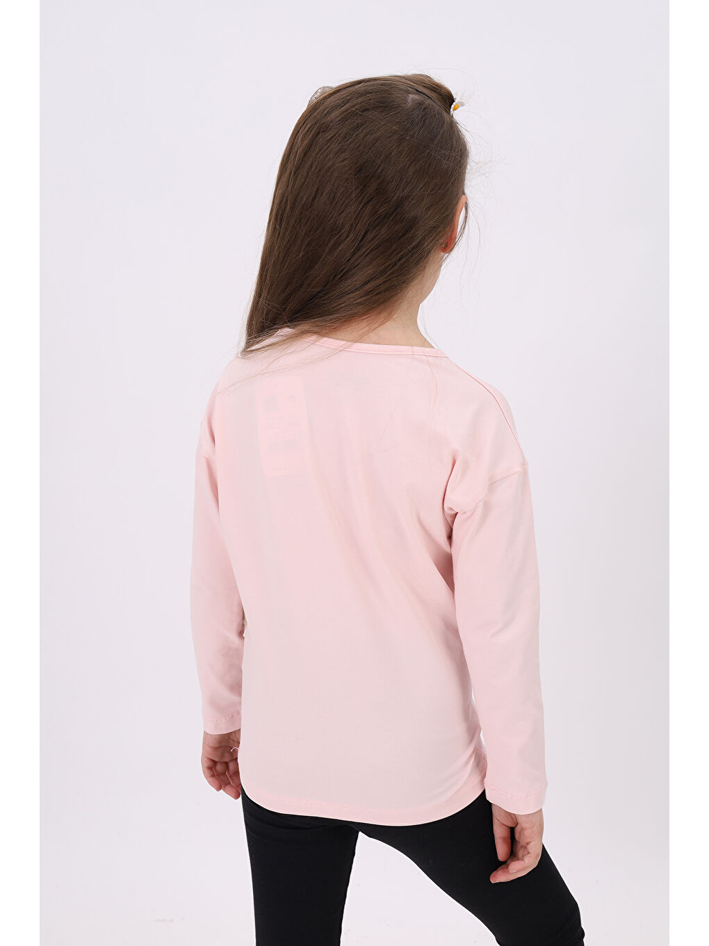 Pembe Kız Çocuk Baskılı Tişört-4