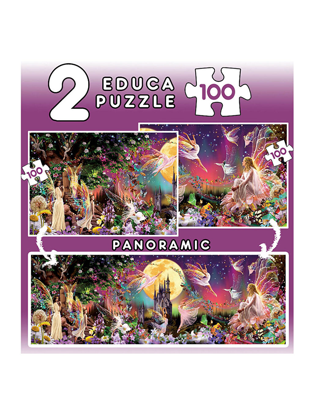 Çocuk Puzzle 2X100 Triptico De Hadas FscR 19291-1