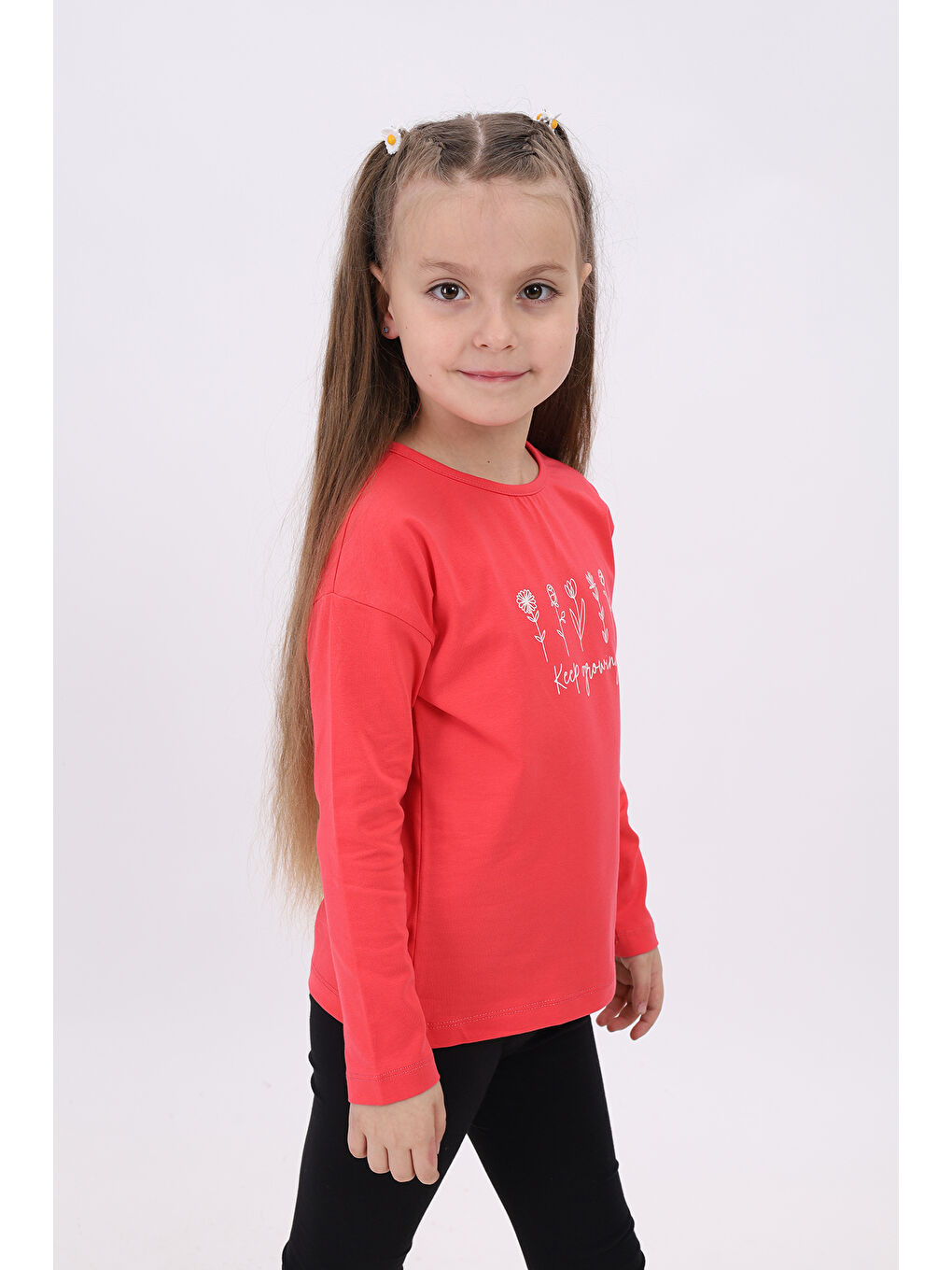 Kırmızı Kız Çocuk Baskılı Tişört-2