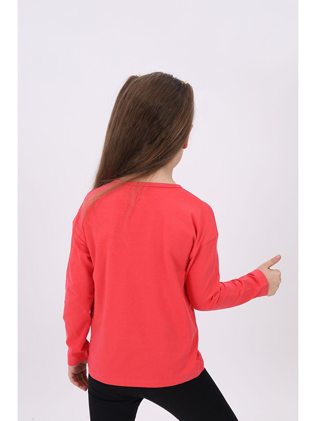 Kırmızı Kız Çocuk Baskılı Tişört-3