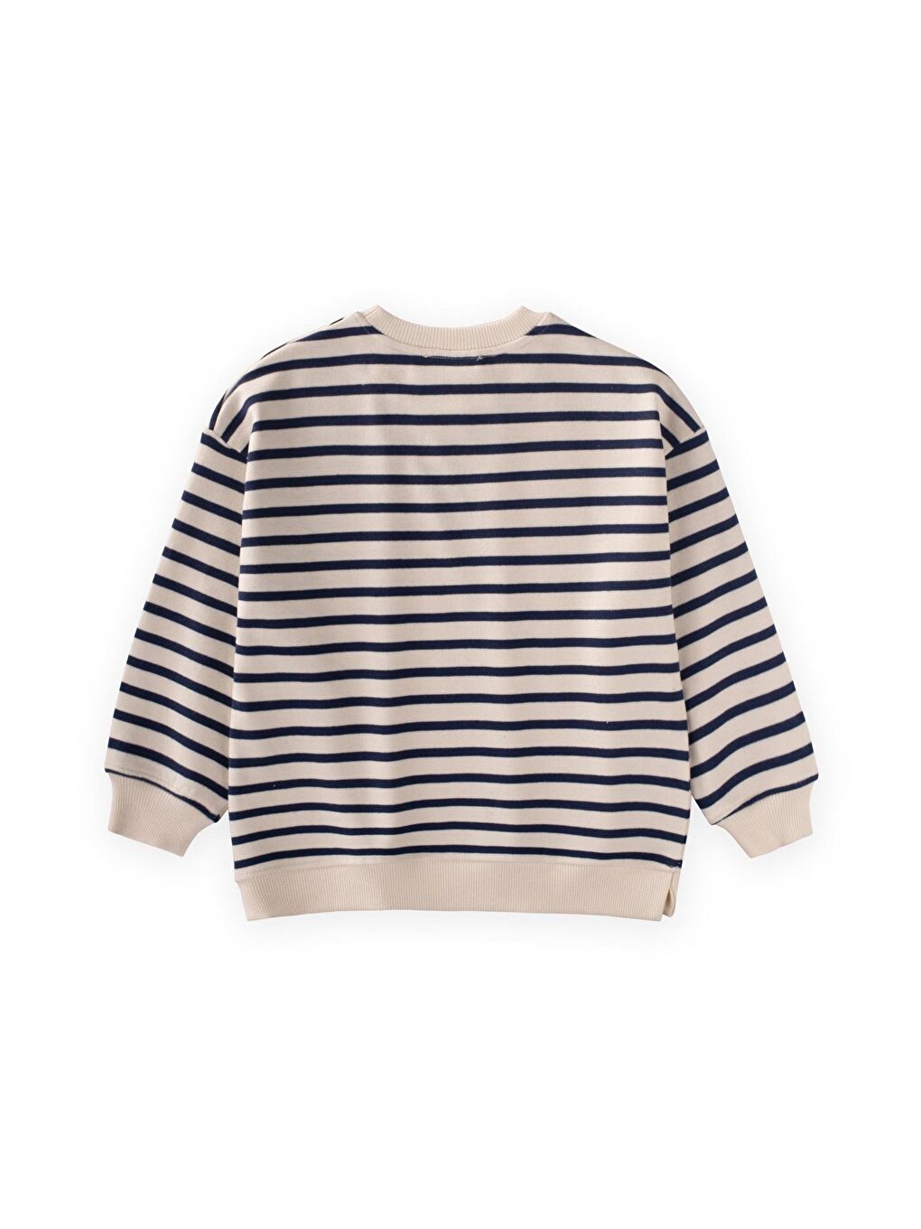 Çizgili Karyoka Detaylı Mevsimlik Sweat 2-12 Yaş Lacivert-1