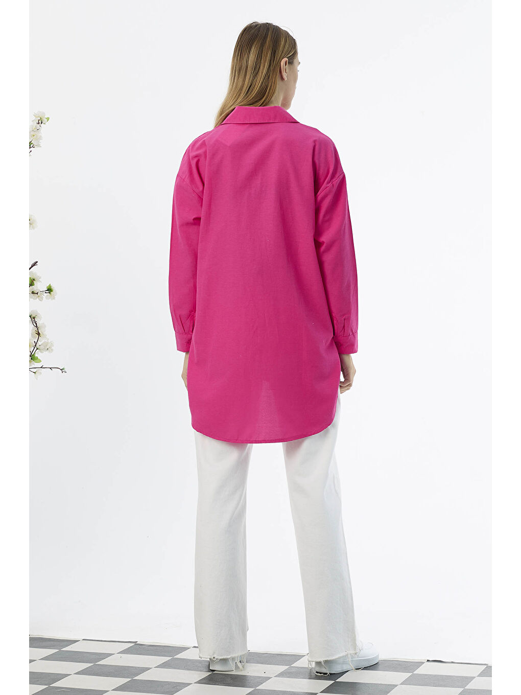 Fuşya Tek Cepli Gömlek Fusya - 27087-5