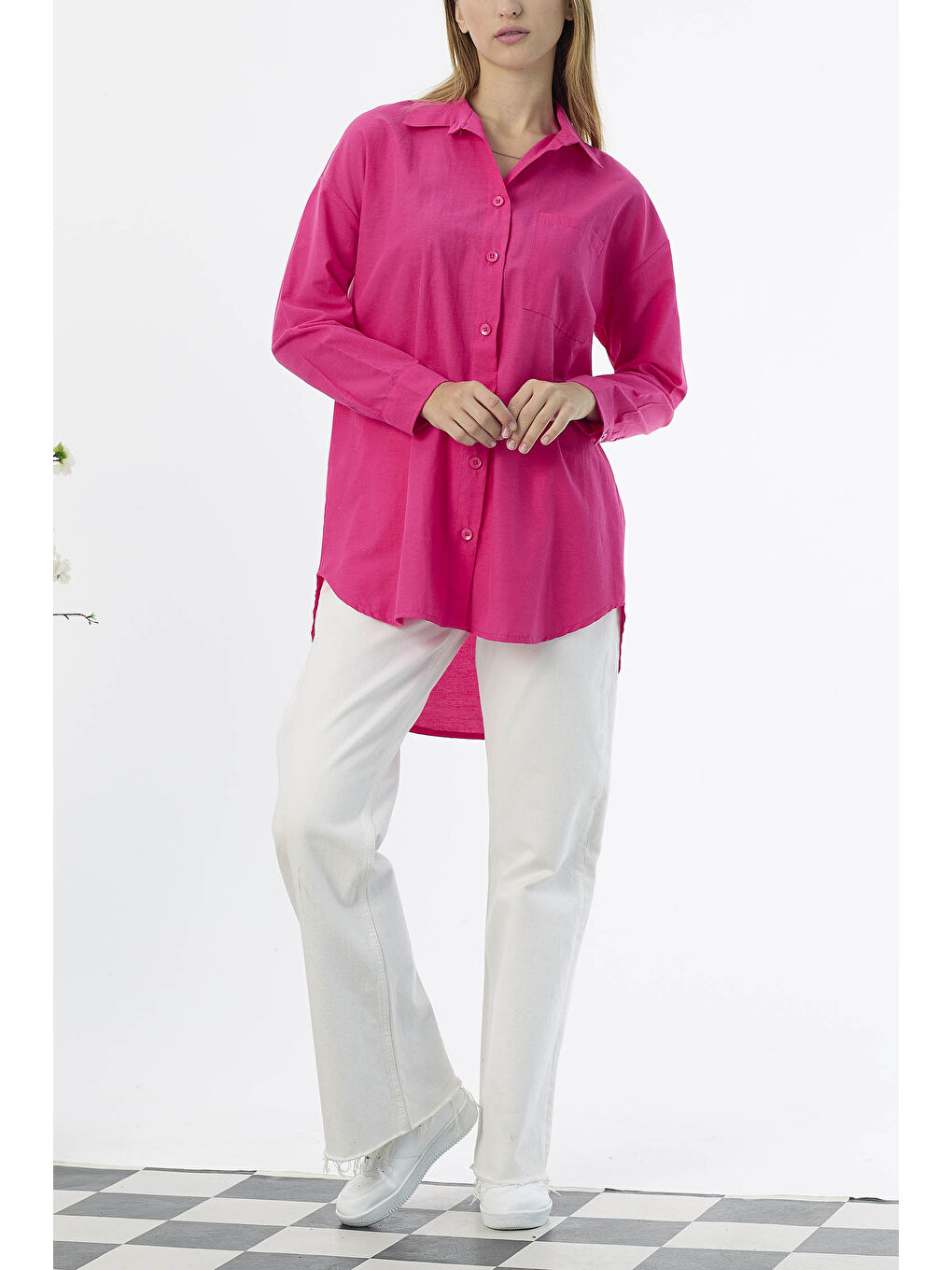 Fuşya Tek Cepli Gömlek Fusya - 27087-7