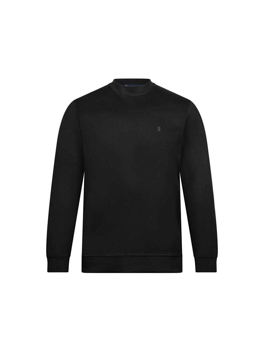 Siyah Regular Fit Bisiklet Yaka Sweatshirt