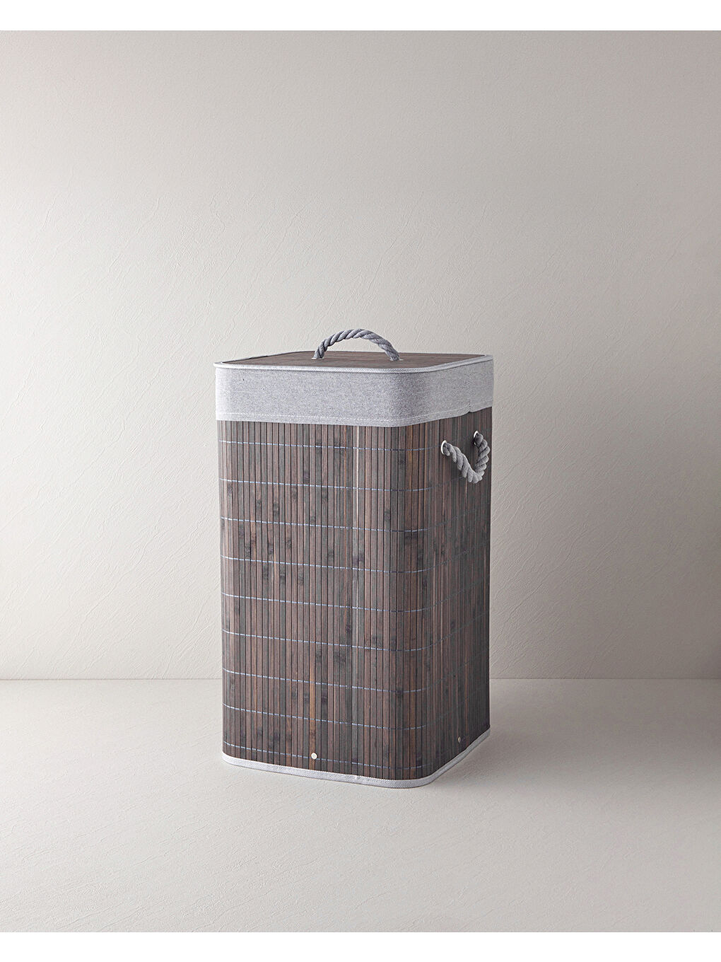 Selina Bambu Çamaşır Sepeti 35x35x60 cm Antrasit-1