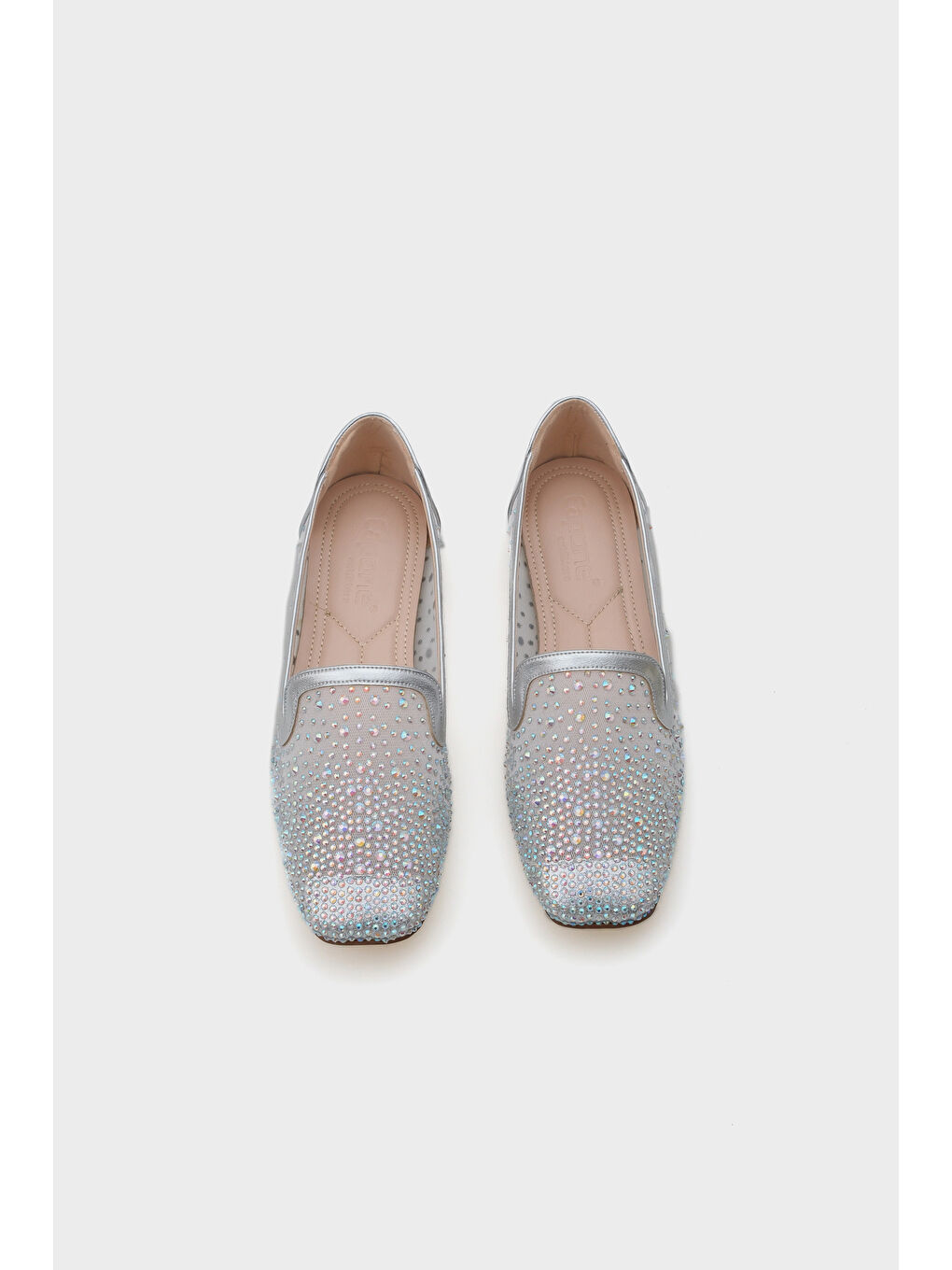 Gri Ada Küt Burunlu Fileli Taşlı Kadın Babet-4