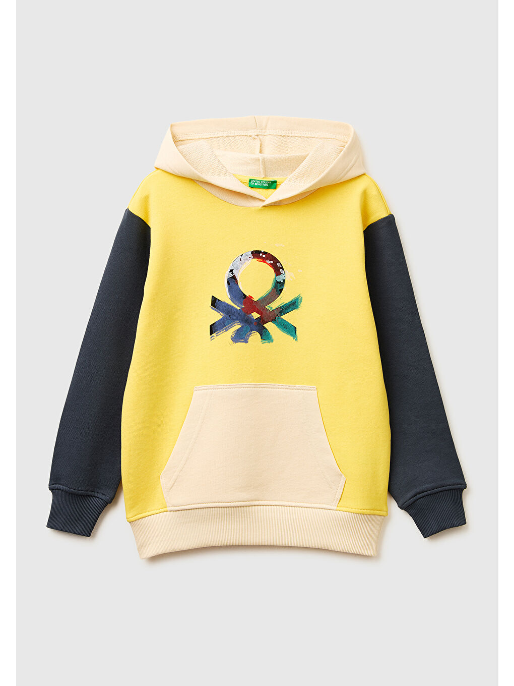 Karışık Erkek Çocuk Mix Önü Logo Baskılı Kanguru Cepli Kapüşonlu Sweatshirt