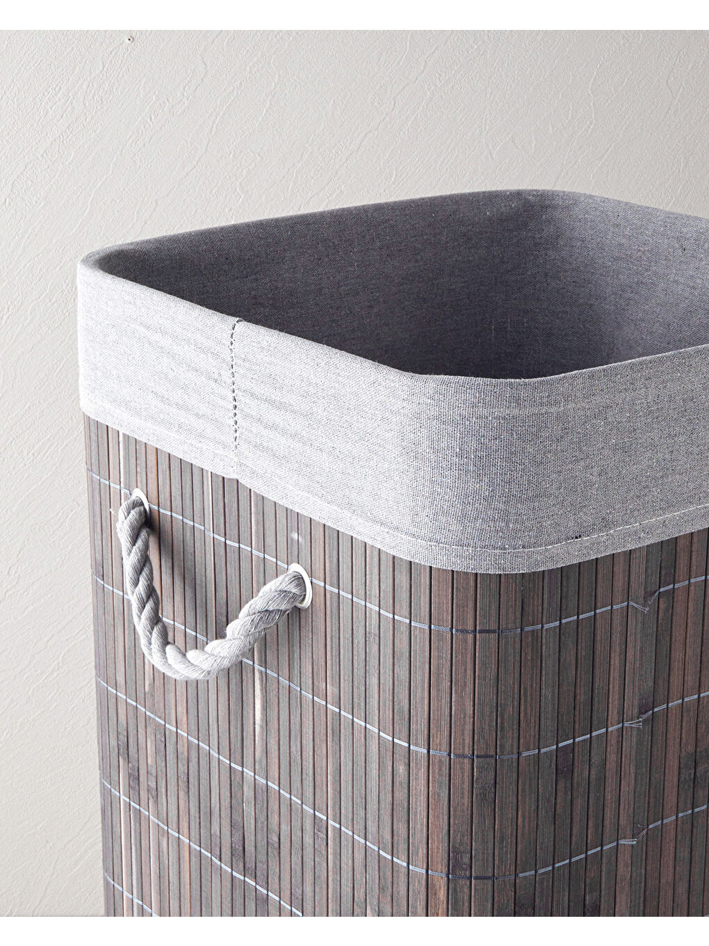 Selina Bambu Çamaşır Sepeti 35x35x60 cm Antrasit-3