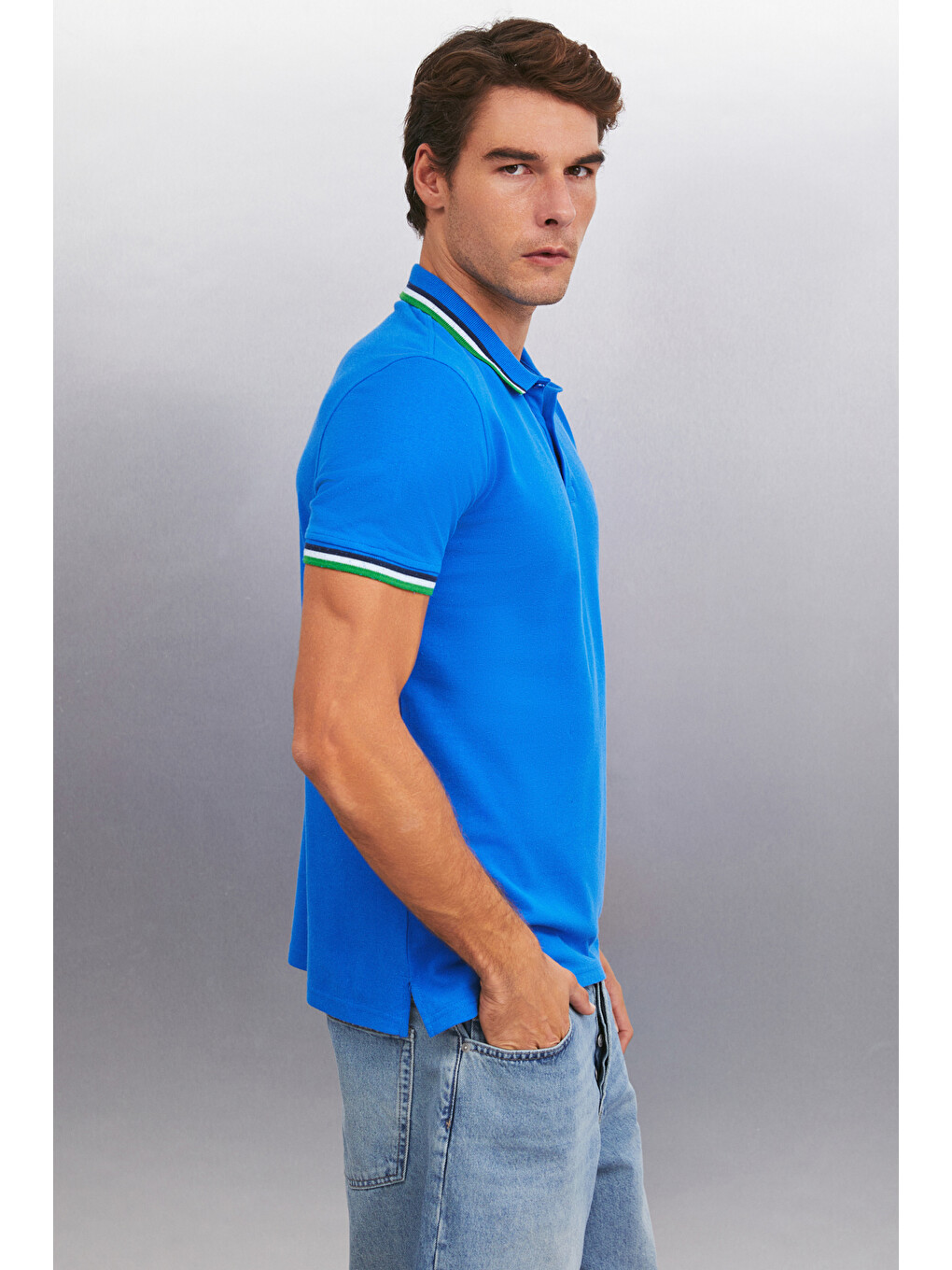 Mavi Xander Erkek Saks Polo Yaka T-shirt-2