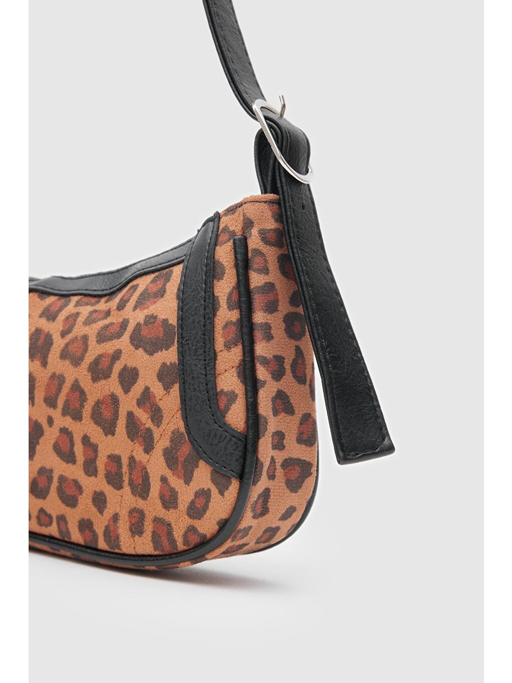 Renksiz Fizy Baget Çanta  Leopar Desen-2