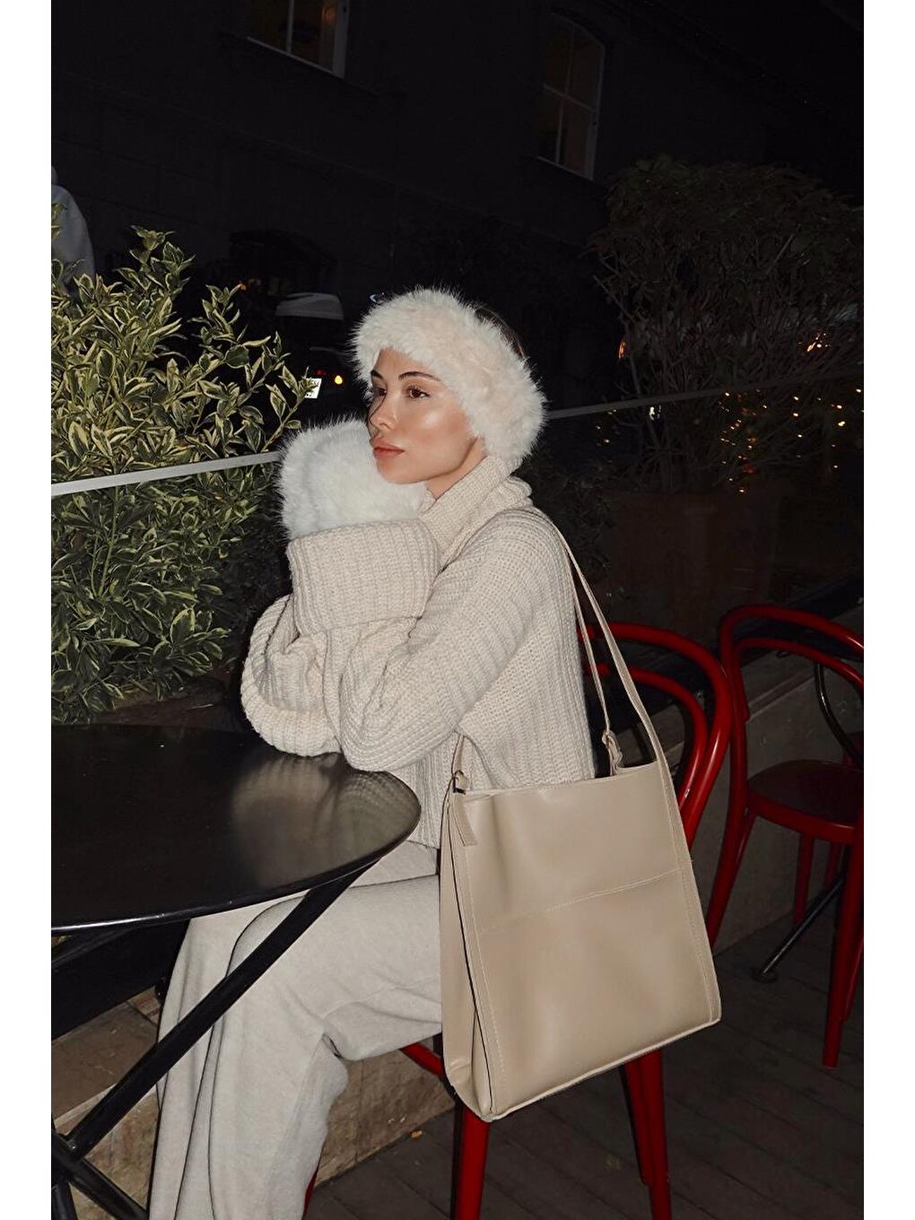 Mugs Salaş Omuz Çantası Bej-6