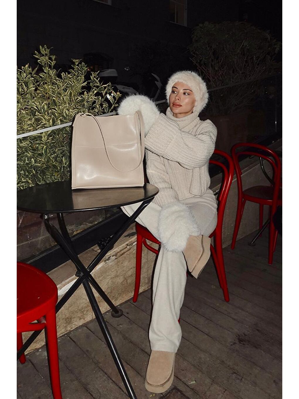 Mugs Salaş Omuz Çantası Bej-7