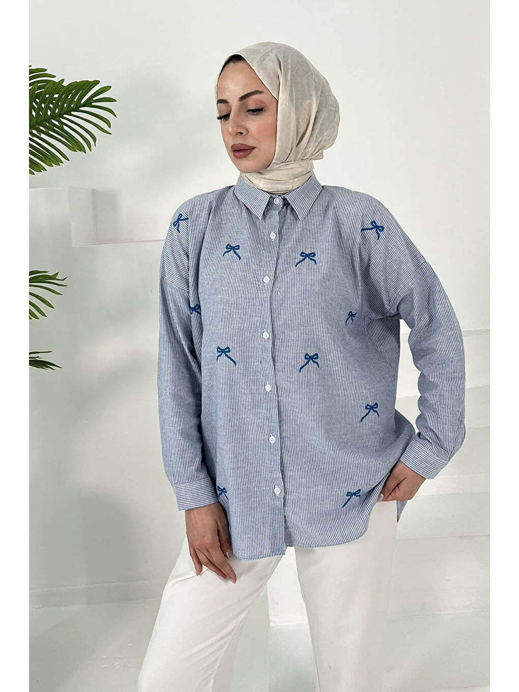 İncili Gömlek Bebe Mavi - 27033