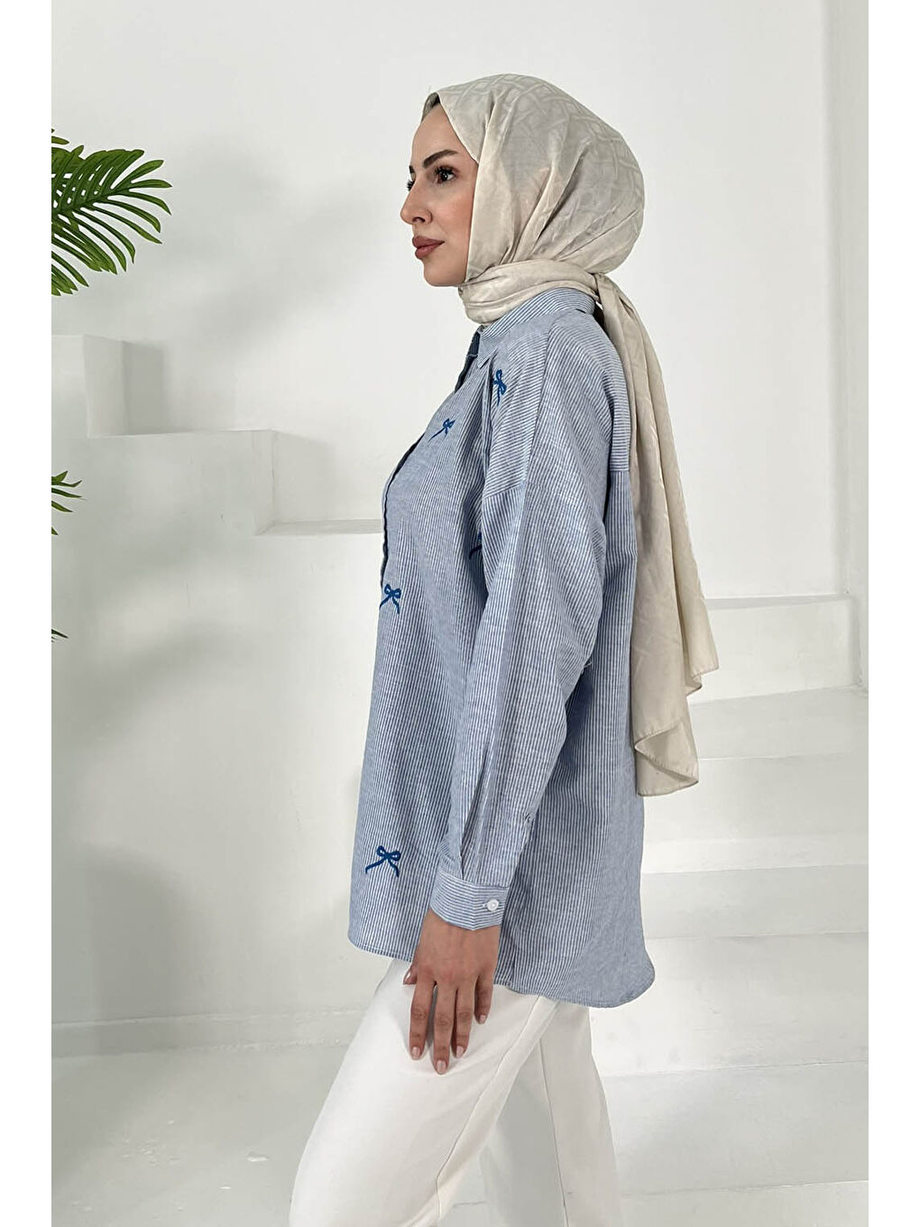 İncili Gömlek Bebe Mavi - 27033-4