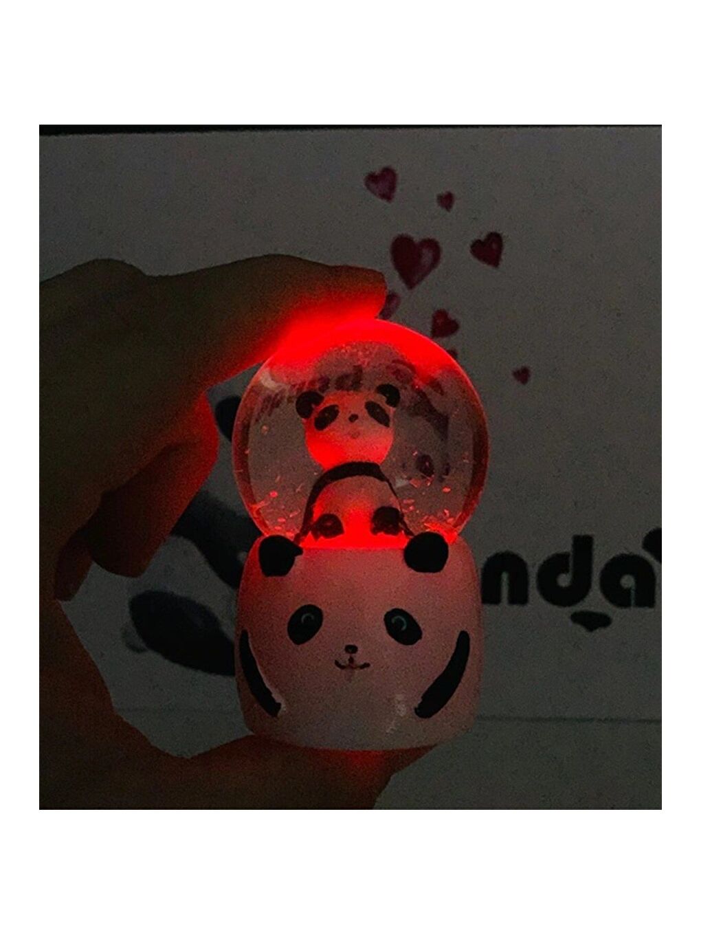 BAM HEDİYELİK EŞYA Karışık Mini Işıklı Panda Kar Küresi - 2