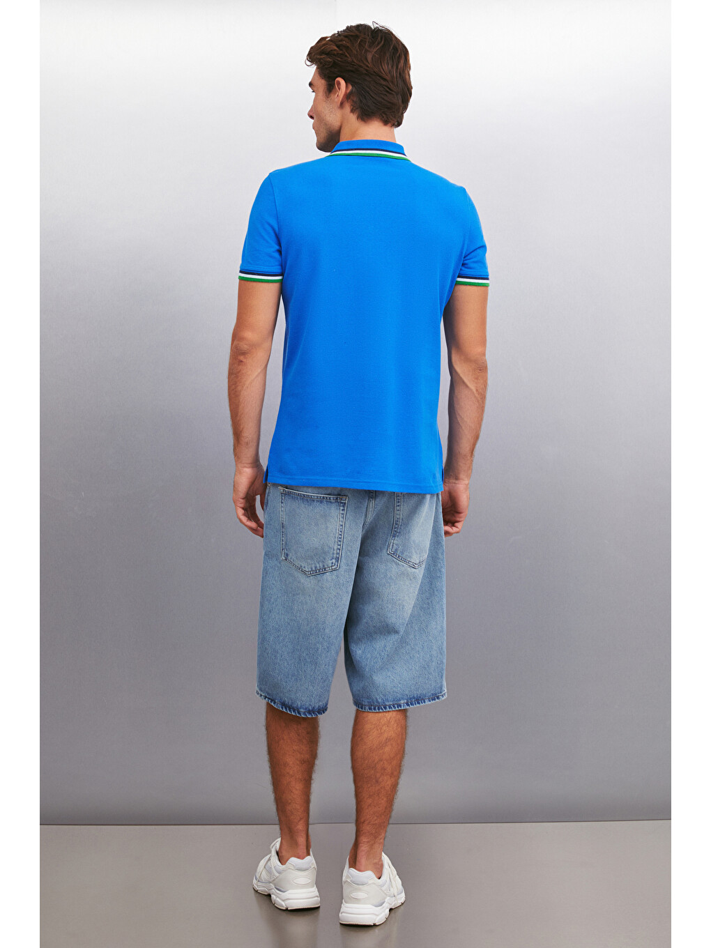 Mavi Xander Erkek Saks Polo Yaka T-shirt-4